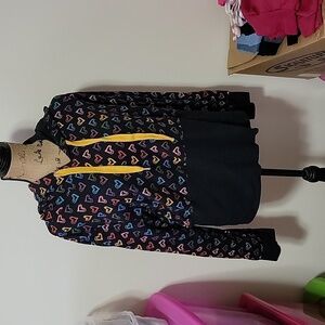 Xxl black hoodie with multi color hearts. Like new